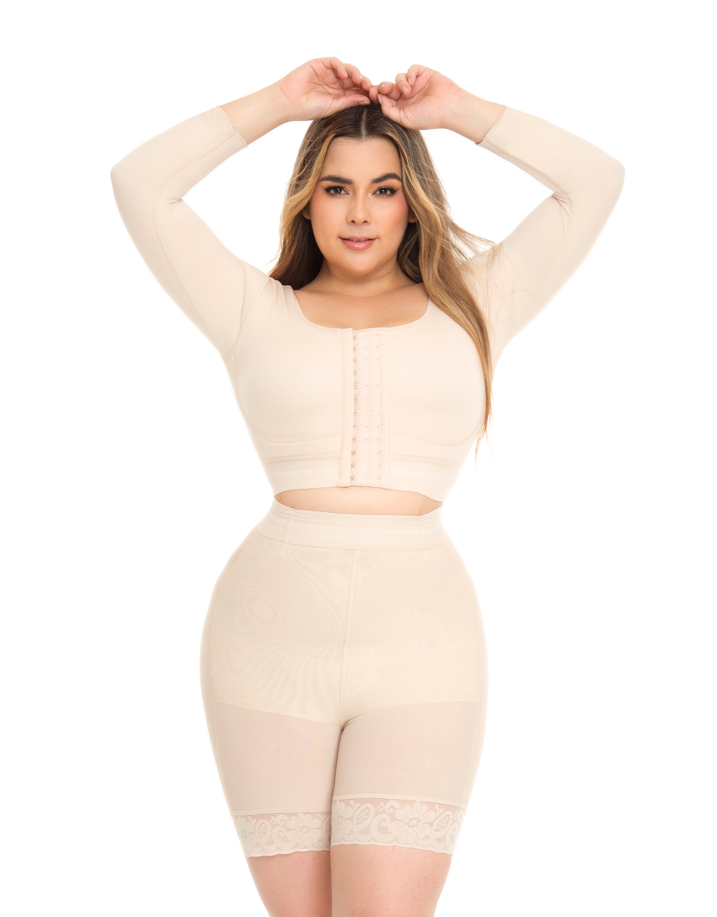 Faja colombiana postquirurgica short alto sin costuras. REF 1393 ESTILIZA