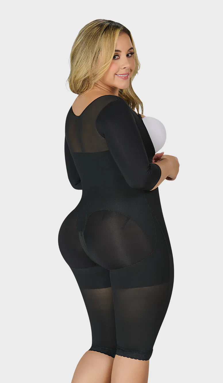 Faja larga colombiana con brazos postoperatoria uso diario. REF. F0074