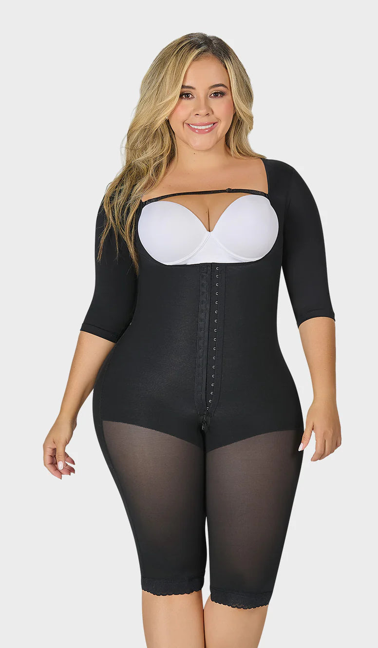Faja larga colombiana con brazos postoperatoria uso diario. REF. F0074