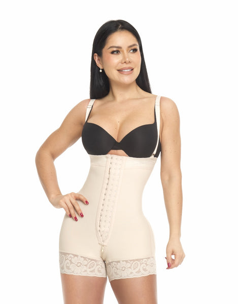 Faja Colombiana Moldeadora Extra Corta Strapless Con Ganchos Estiliza Ref.1391