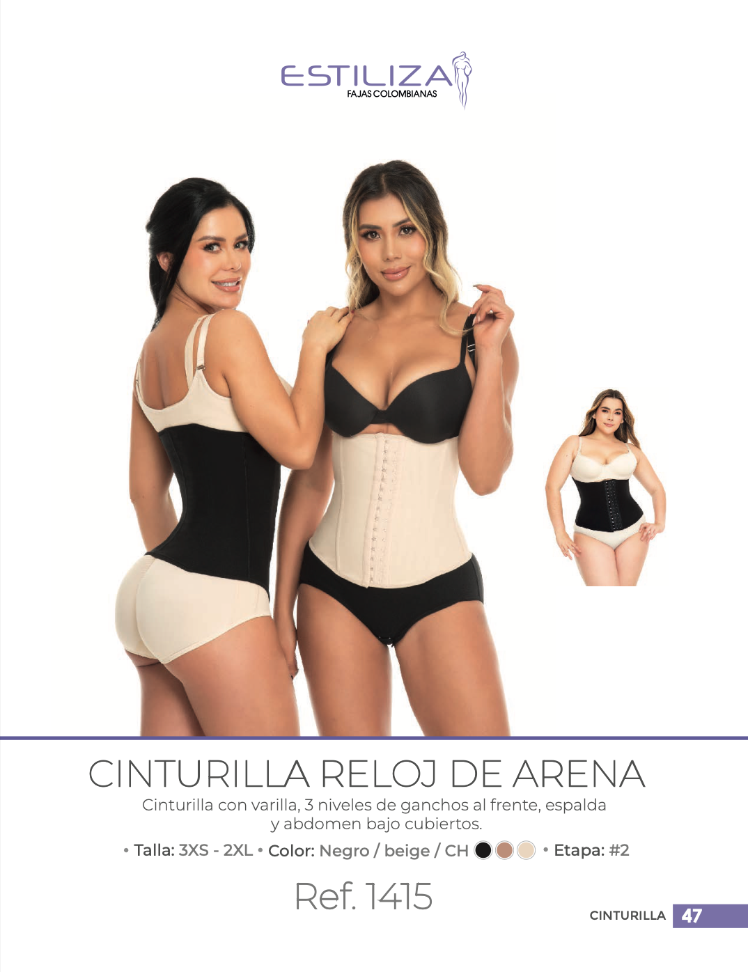 Faja Colombiana Cinturilla Reductora Postquirúrgica Estiliza Ref. 1415