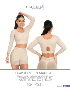 Brasier Postoperatorio Quirúrgico Con Mangas Estiliza Ref. 1423