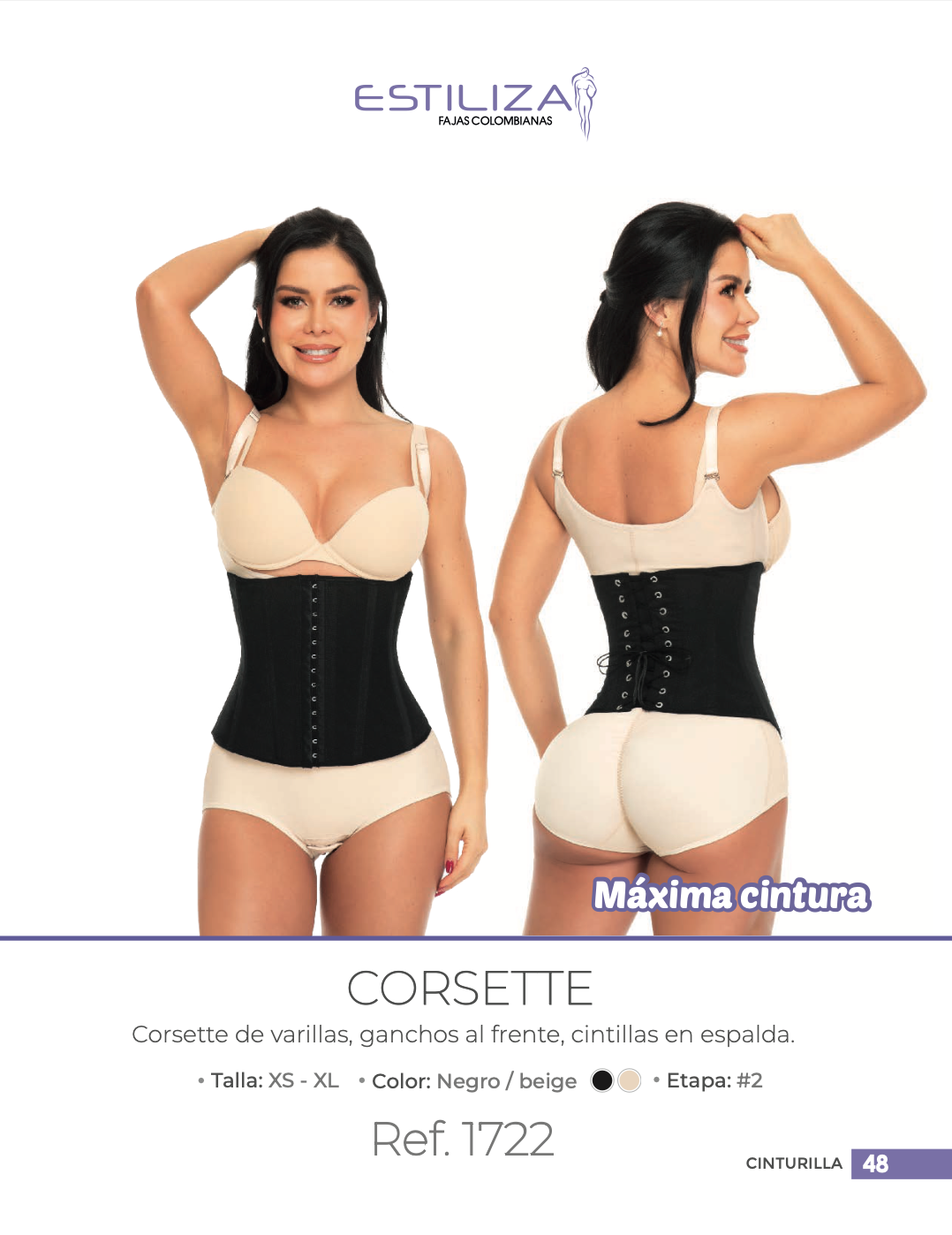 Faja Colombiana Corset Alta Compresión Ribs Removal Estiliza Ref. 1722