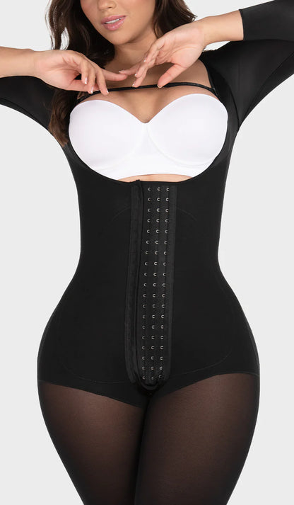 Faja colombiana tipo reloj de arena con mangas. REF. F00474 MyD