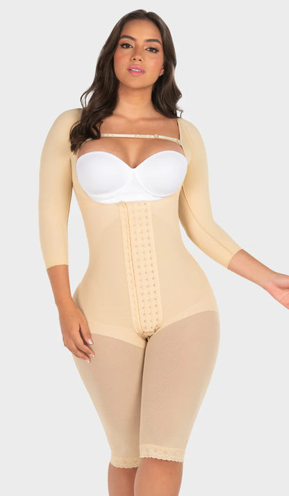 Faja colombiana tipo reloj de arena con mangas. REF. F00474 MyD