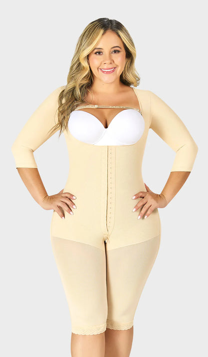 Faja larga colombiana con brazos postoperatoria uso diario. REF. F0074