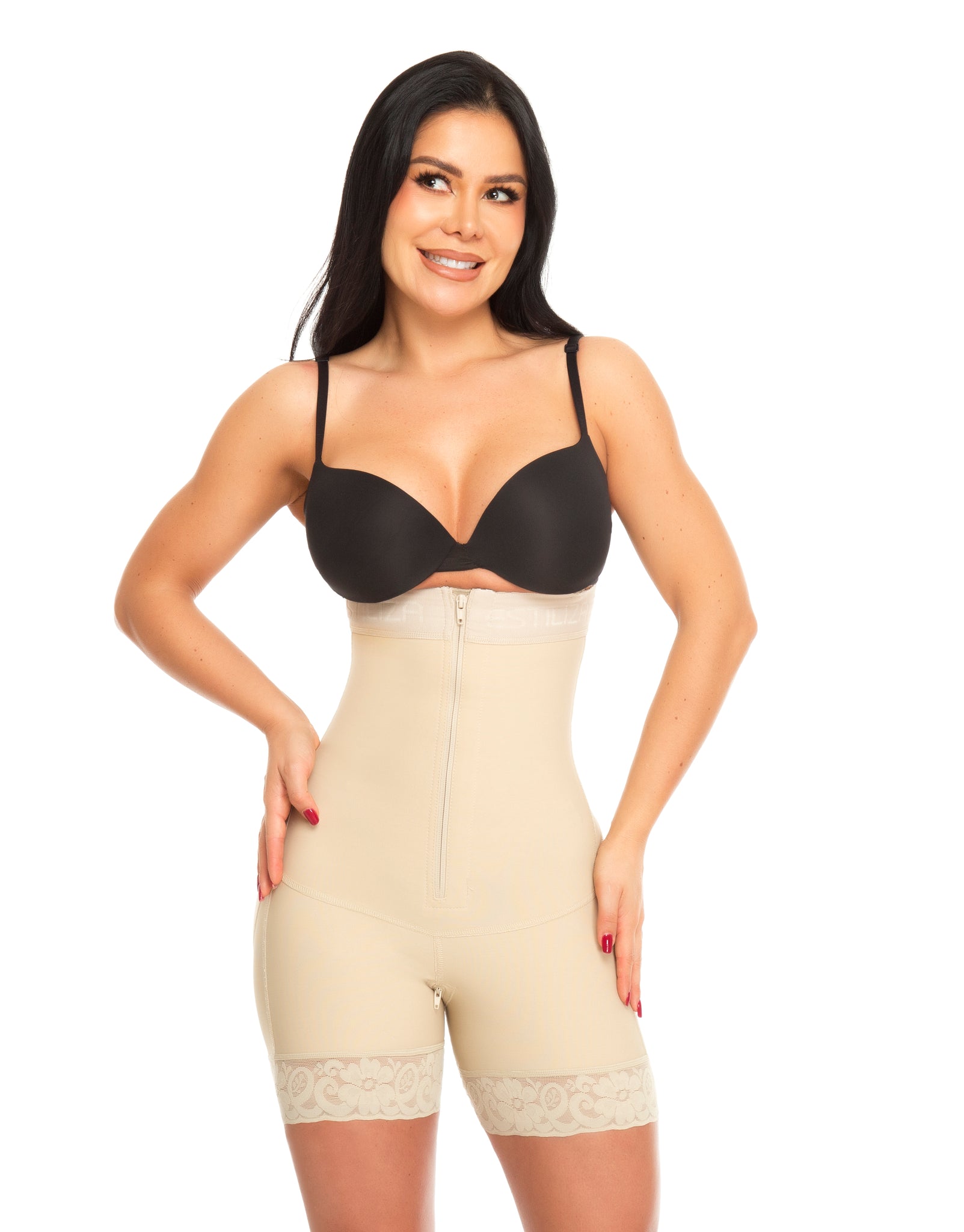 Faja colombiana strapless postparto cierre lateral invisible 1376